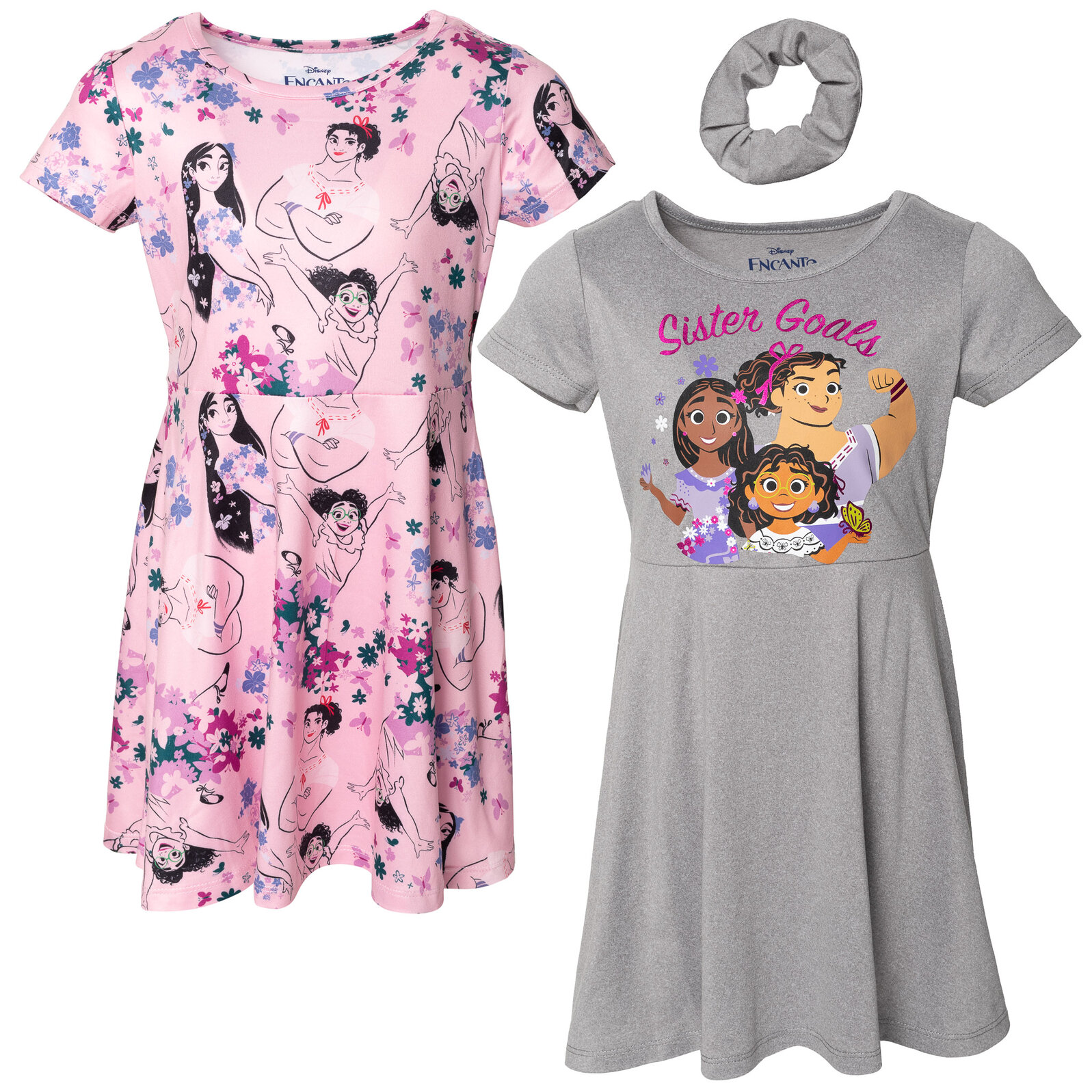 Disney Encanto Mirabel Luisa Isabela Little Girls Skater Dresses and Scrunchie Little Kid to Big Kid